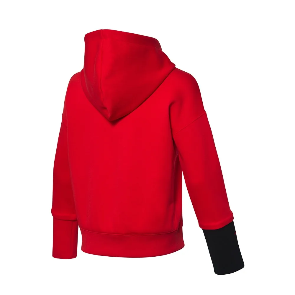 Li Ning/женские трендовые толстовки свободного покроя из 66% хлопка 34% полиэстера с