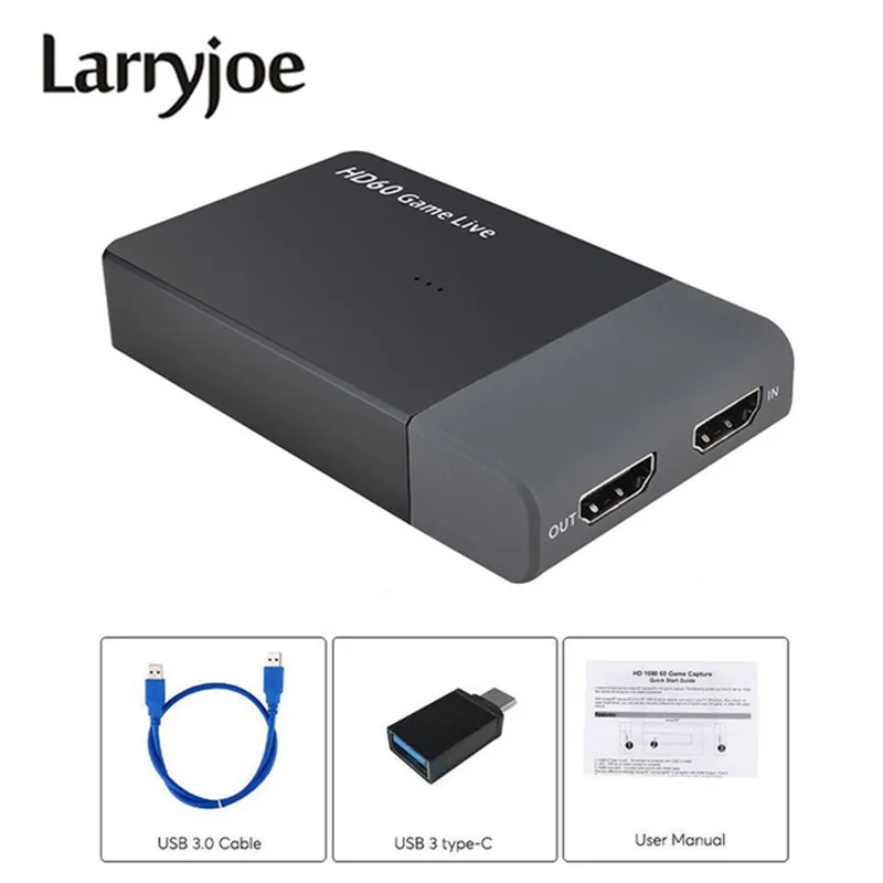 Larryjoe Ezcap261M USB 3 0 HD видеозахват для игр 4K 1080P конвертер в прямом эфире XBOX One PS4
