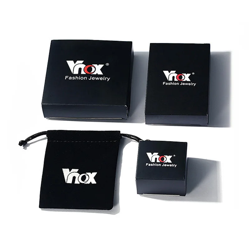 Vnox Элегантный женский ювелирный набор колье ожерелье серьги гвоздики имитация