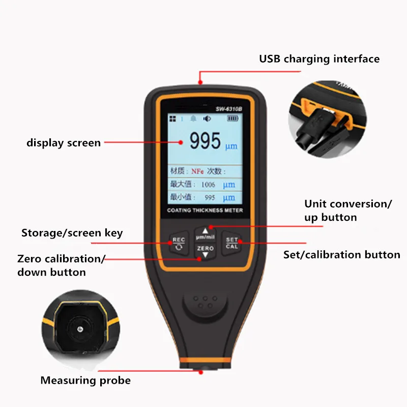 Тестер для кузова автомобиля измеритель толщины покрытия детализирующий