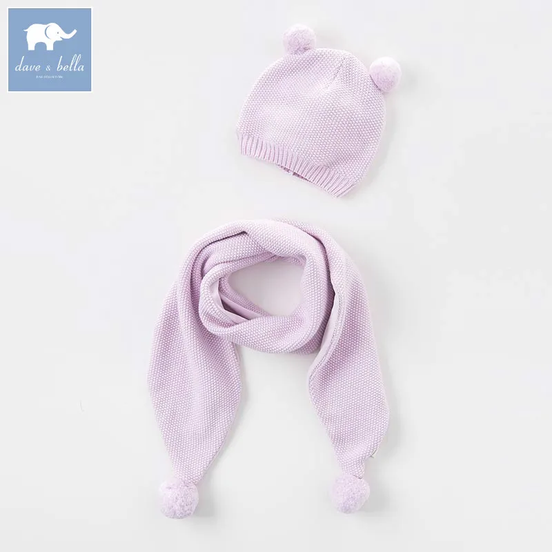 

DB5790 dave bella winter girls hat Scarf purple hat textile