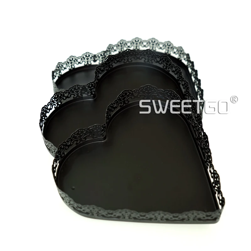 Подставка для торта с черным сердечком подставка кекса посуда дома Свадебная