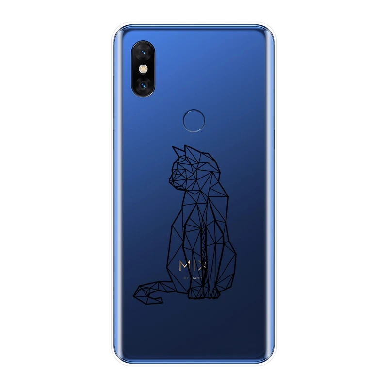 Задняя крышка для Xiaomi Mi Max Note 1 2 3 кошка собака лиса слон олень черный силиконовый