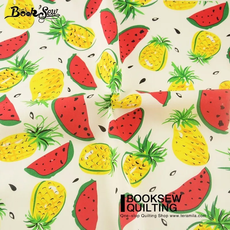Booksew Cotton Poplin Fabric Pineapple And Watermelon Quilting Clothing Dress Bedding Home Decoration Pillows Crafts Shirt Dolls | Дом и сад