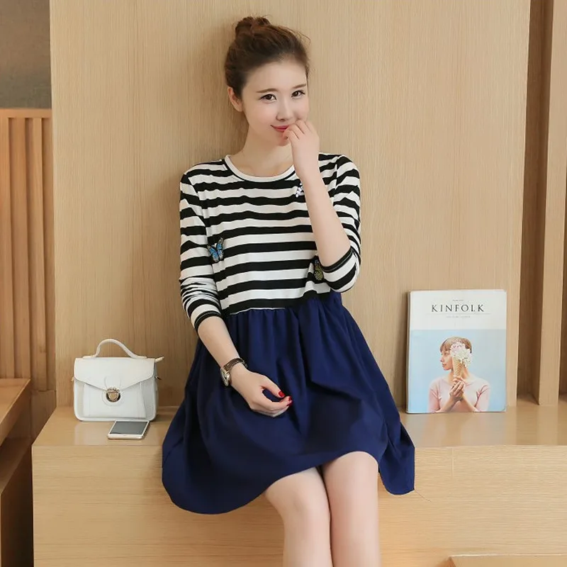 Платье для беременных повседневное хлопковое платье большого размера свободная