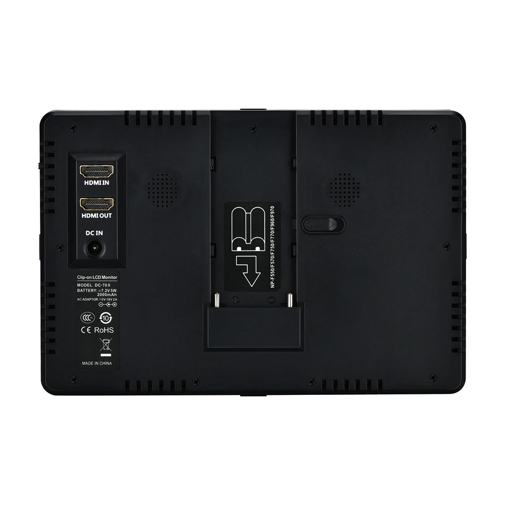 Viltrox DC-70II " 4 K ЖК-монитор для видеокамеры HDMI AV вход 1024*600 дисплей для Canon Nikon BMMCC DSLR& батарея& зарядное устройство