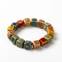 colorful unique ceramic beads bracelets hand made diy artware retro bracelet jewelery wholesale fy365