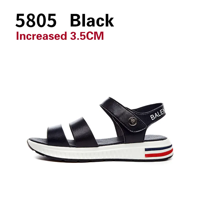 5805 Black NKAVQI/женские босоножки; коллекция года; Летние босоножки на платформе с пряжкой; цвет черный, белый; женская обувь на толстой плоской подошве; обувь на танкетке с открытым носком - Цвет: 5805 Black