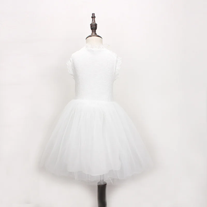 Children Clothes 2019 Summer Sleeveless Soild Lace Net Yarn Princess Dress Flower Girls Ball Gown Party For 3-8T | Детская одежда и