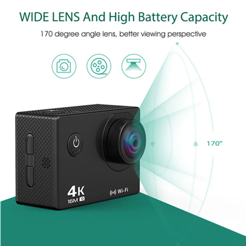 BAPASCO AT 30R Экшн камера Ultra HD 4 K/30fps WiFi 2 0 &quot170D подводный водонепроницаемый шлем видео