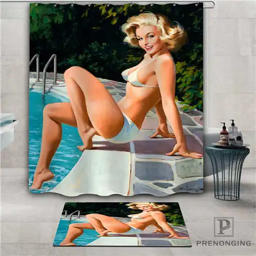 Индивидуальный pin up girl (7) водонепроницаемый занавеска для душа коврик дома ванной