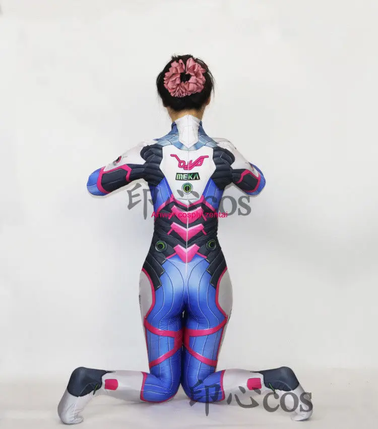 Новые D. VA костюм 3D печати Классический dva кожи Хэллоуин Косплэй Zentai комбинезон