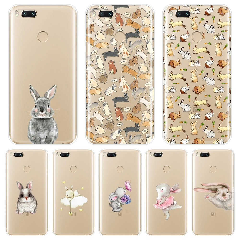 Kawaii Кролик мультфильм телефон чехол для Xiaomi MI A1 A2 LITE 8 SE силиконовая Мягкая задняя
