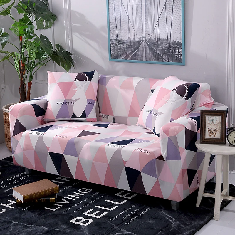 В период с изображением единорогов из стрейчевого эластичного материала диван Защитная крышка для дивана чехлов секционные L Форма Sofacover 1/2/3/4 местный