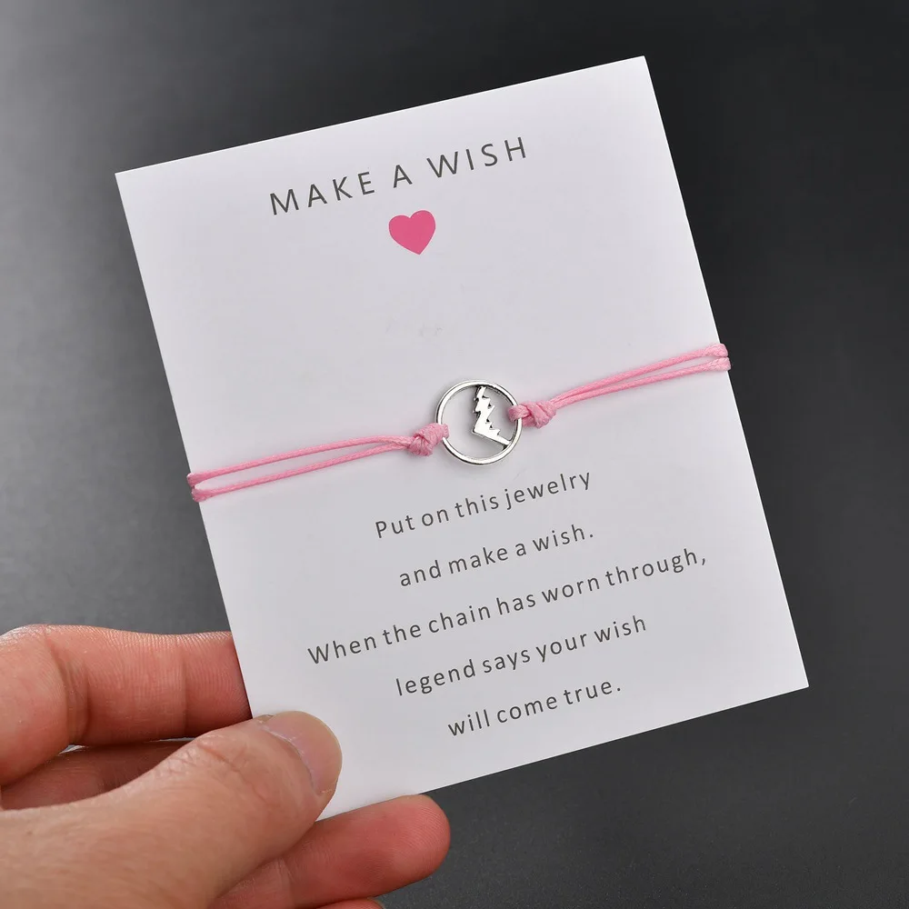 Женский браслет в форме горы Make A Wish card простой элегантный регулируемый с 7