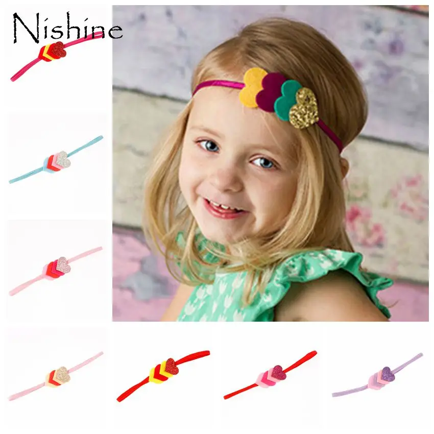 Новинка Детская повязка для волос NISHINE с надписью Four Love из войлочной ткани