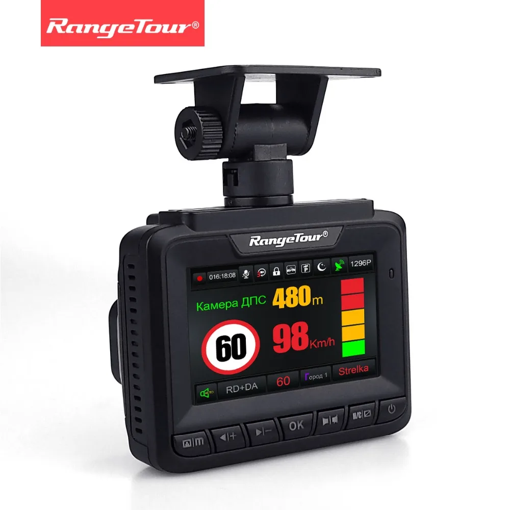 Tekbow Автомобильный dvr 3 в 1 Радар детектор gps Logger Dash Cam Авто рекордер камера 1296 P FHD