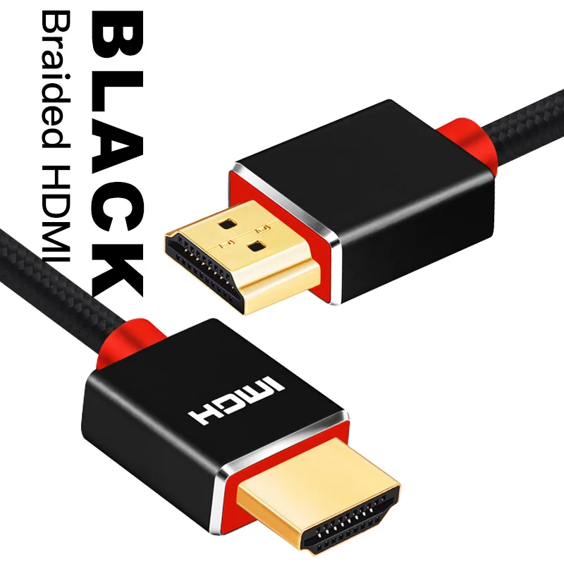 SL HDMI кабель 1 м 2 м 3 м 5 м 7,5 м 10 м кабель со штыревыми соединителями на обоих концах для подключения позолоченный HDMI 1,4 V 1080 P 3D для PS3 проектор HD ЖК-дисплей Apple ТВ фута, компьютерный кабель - Цвет: Nylon braided black
