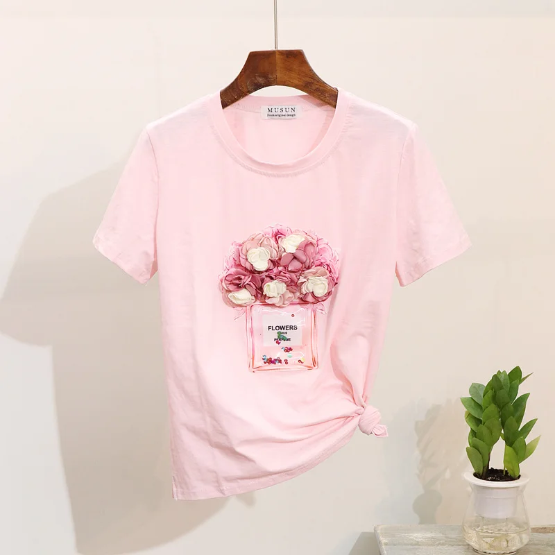 2019 новые женские футболки с коротким рукавом Harajuku женская футболка трехмерное