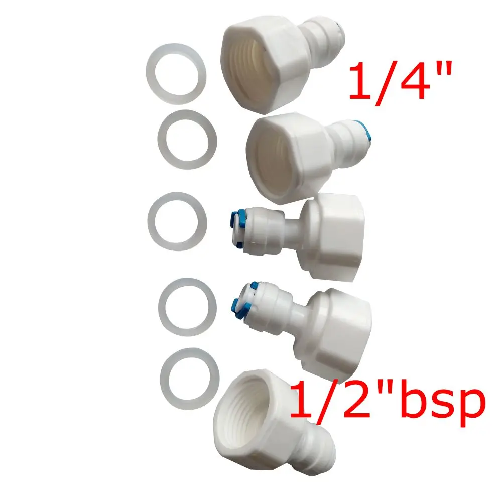 

5pcs 1/4" OD Tube 1/2" BSP female Quick Connector RO Water Purifier Reverse Osmosis Aquarium System Connector Fitting ROFC-4-2