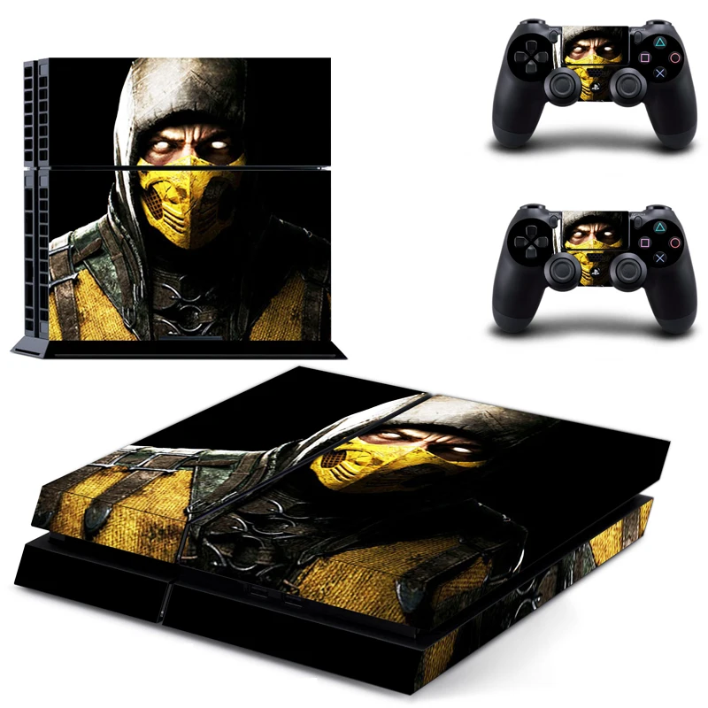 Виниловая наклейка на кожу игровой Mortal Kombat PS4 для консоли Sony Playstation 4 и 2