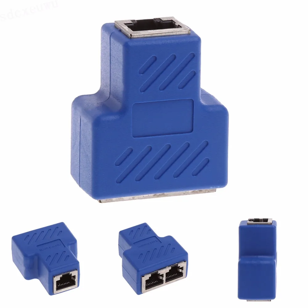 Разветвитель сетевого кабеля RJ45 LAN Ethernet с 1 на 2 каналами удлинитель адаптера