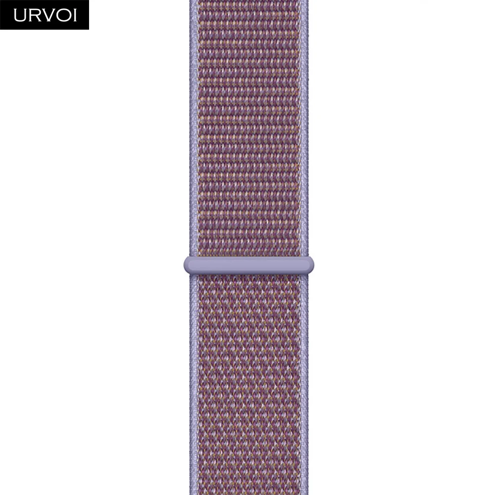 Lilac Спортивный ремешок URVOI для apple watch, серия 5, 4, 3, ремешок для iwatch, воздухопроницаемый, застежка-крючок, тканый нейлон, 40 мм, 44 мм - Цвет ремешка: Lilac