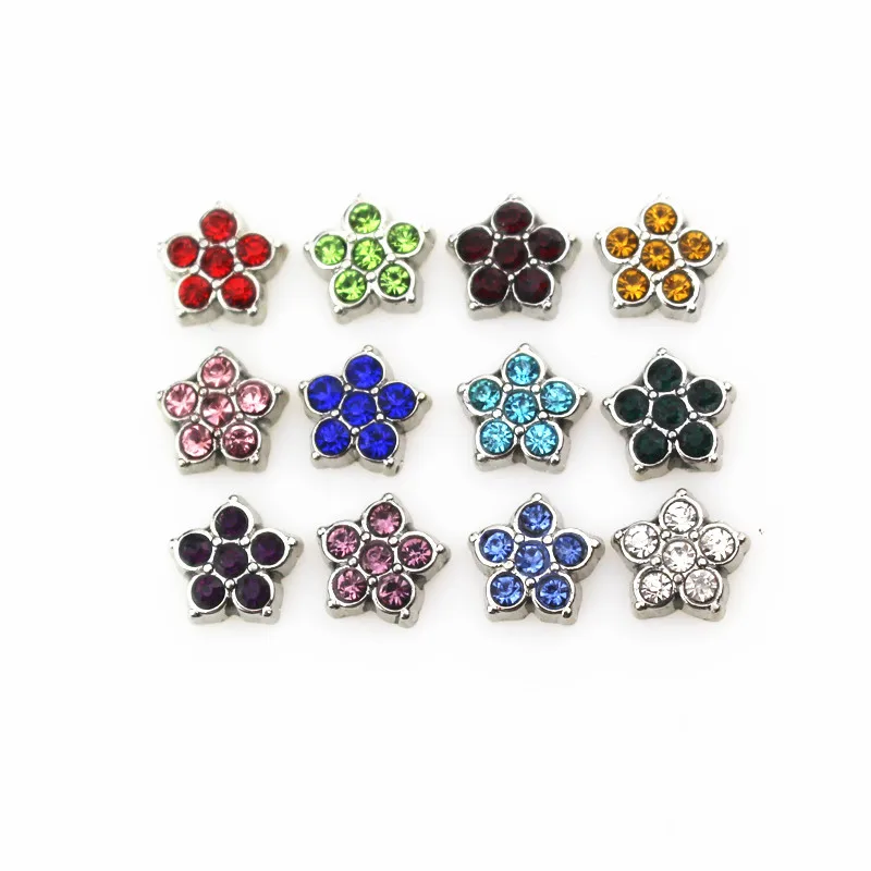 

120pcs/lot mix 12 month birthstone crystal floating charms living glass memory floating pendant locket for diy jewelry