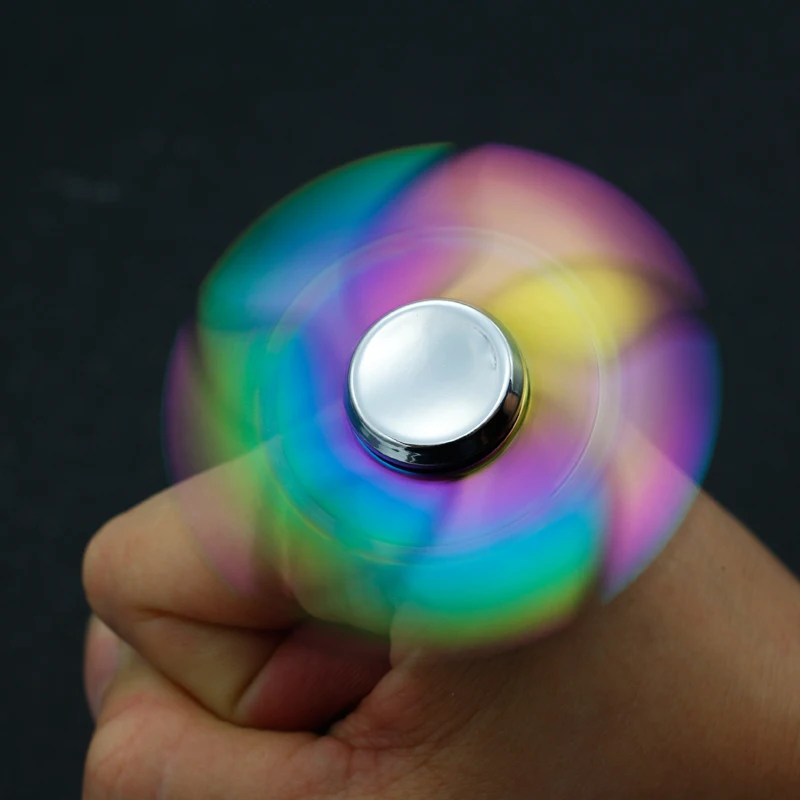 Метеор красочные Непоседа счетчик Металл Радуга Бауайния цветок Топ Hand Spinner Для