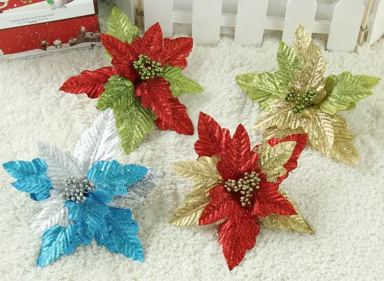 6 шт. 20 см блестящий порошок цветок целозии кристаты подвесной орнамент с паром