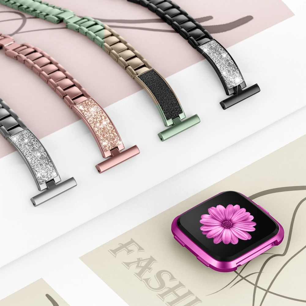 Металлический браслет из нержавеющей стали, ремешок для Fitbit Versa, женский тонкий ремешок, сменные браслеты для Versa Lite, специальное издание