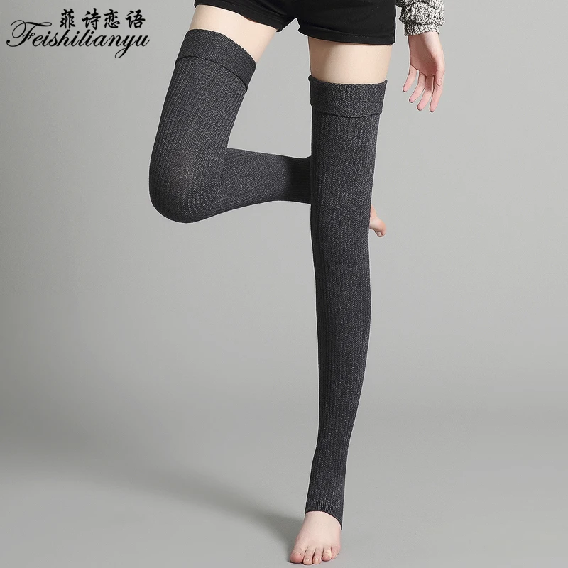 6 шт. модные дизайнерские Гольфы выше колена толстым носком Над Гетры длинные