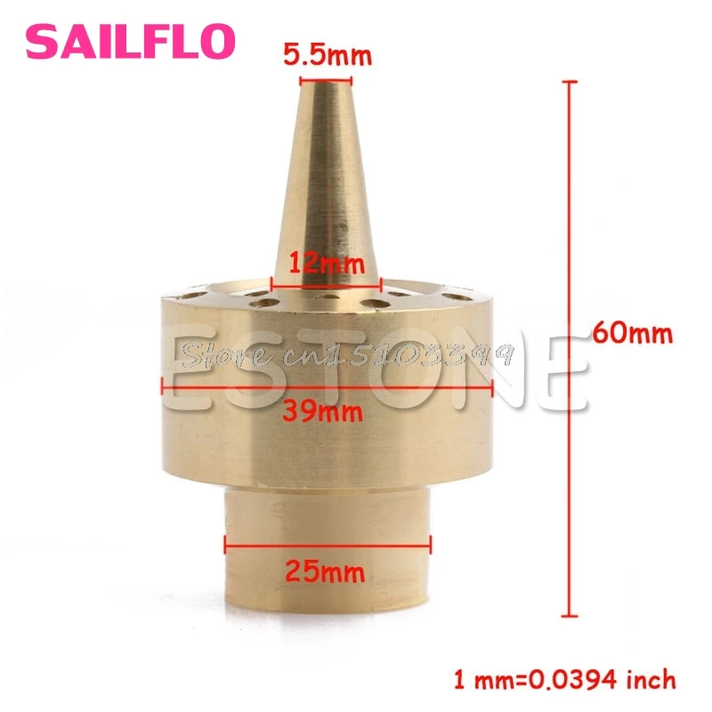 

New 1/2" DN15 Brass Column Fireworks Water Fountain Nozzle Sprinkler Spray Pond Drop Ship