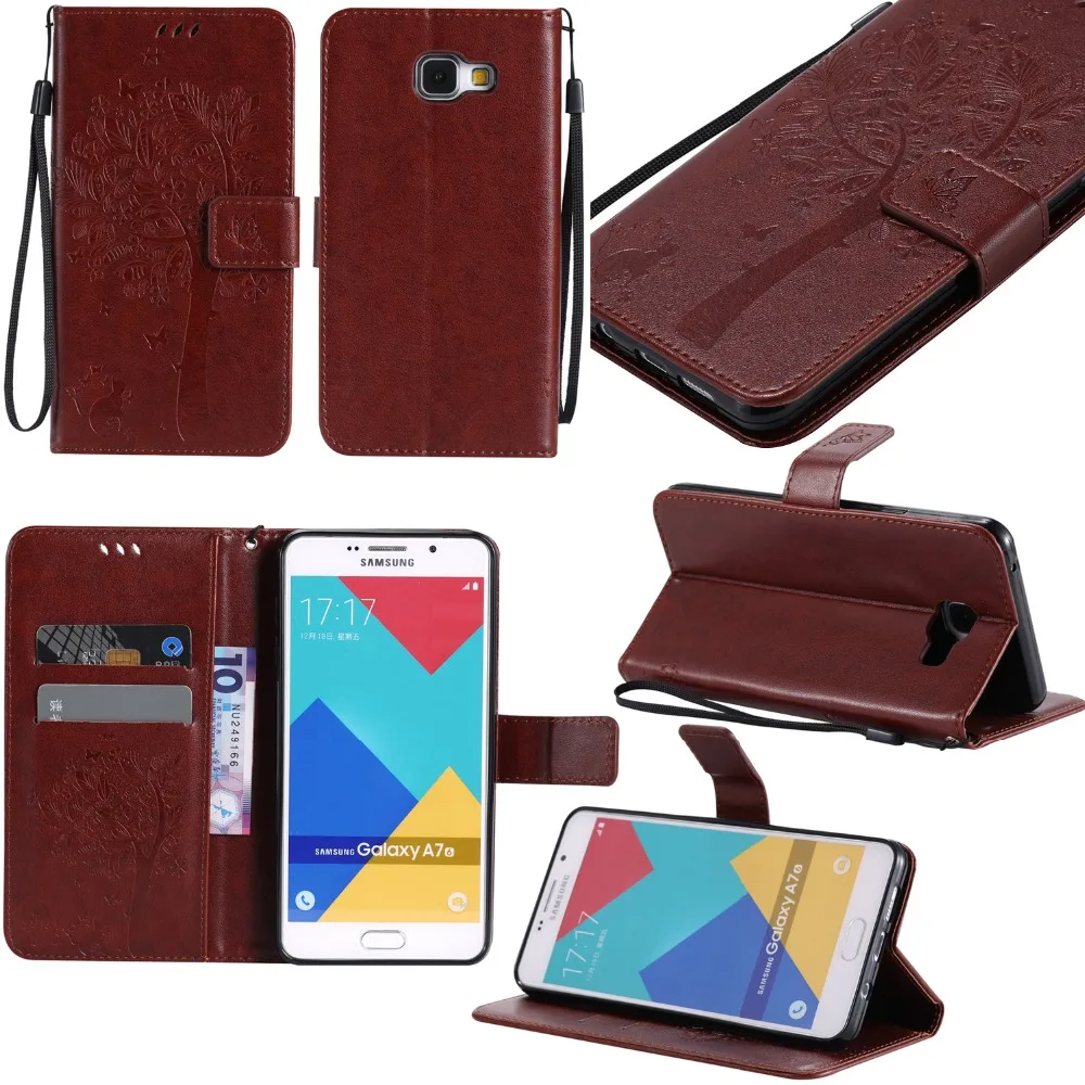 Люкс ретро кожа + мягкий силиконовый флип wallet обложка case для samsung galaxy a7 2016 a710 a7100