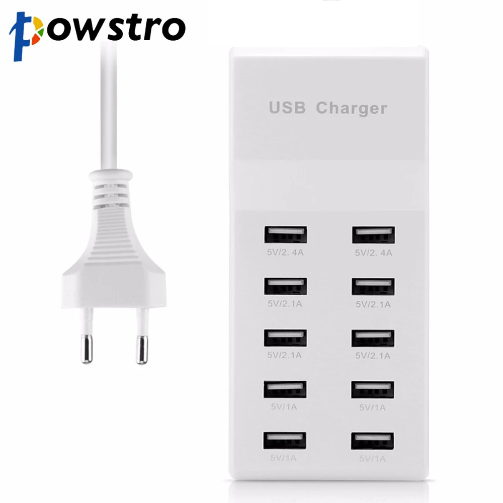Зарядное устройство Powstro с 10 USB портами 60 Вт А|usb phone charger|iq chargerphone charger |