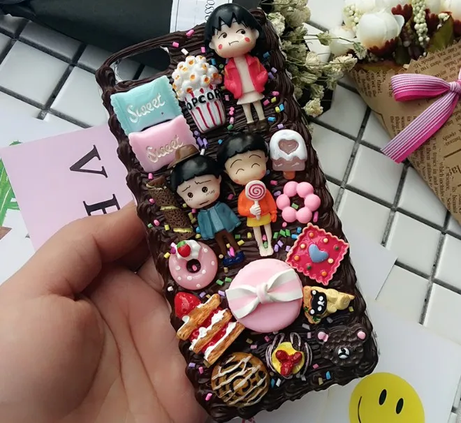 Чехол сделай сам для samsung note 8/9/10 plus 3D Chibi Maruko chan чехол телефона galaxy s7edge s8/9 + ручной