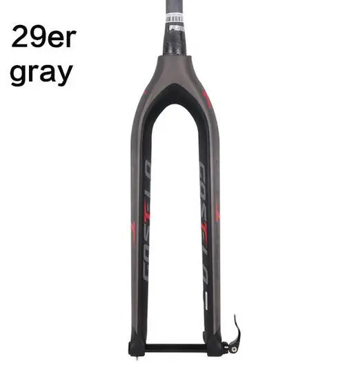 29er gray Costelo полностью углеродная mtb вилка 29er для горных велосипедов жесткая вилка для велосипедных частей через ось 15 мм велосипедная передняя вилка rock shox - Цвет: 29er gray