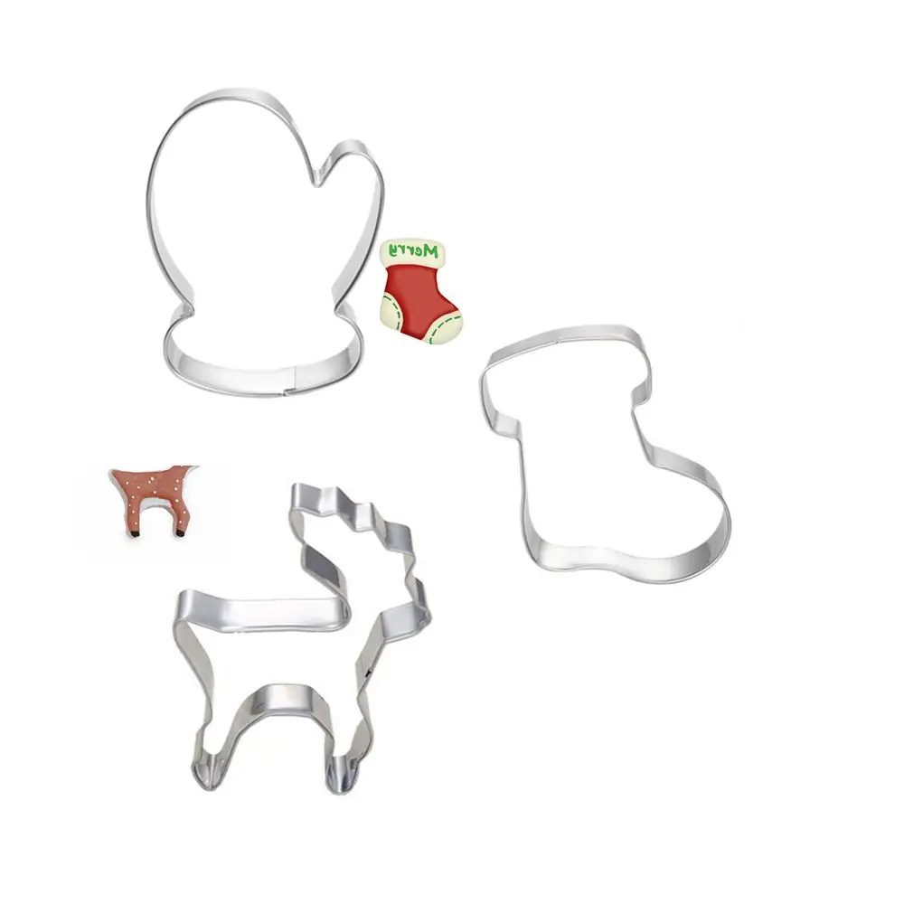 

3pcs Christmas Gift Cookie Tools Cutter Mould Biscuit Press Icing Set Stamp Mold Stainless Steel Kitchen Buy Direct From China