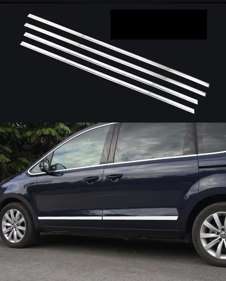 Lsrtw2017 из нержавеющей стали автомобильные молдинги на кузов для volkswagen vw sharan 2010 2011 2012 2013 SEAT Alhambra MK2