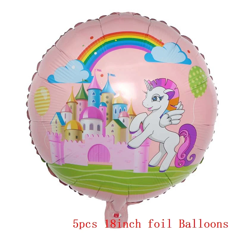 5pc 18inch balloon11 Гигантский единорог воздушные шары гелиевый шар детский день рождения украшение Волшебный Единорог шагающий шар - Цвет: 5pc 18inch balloon11