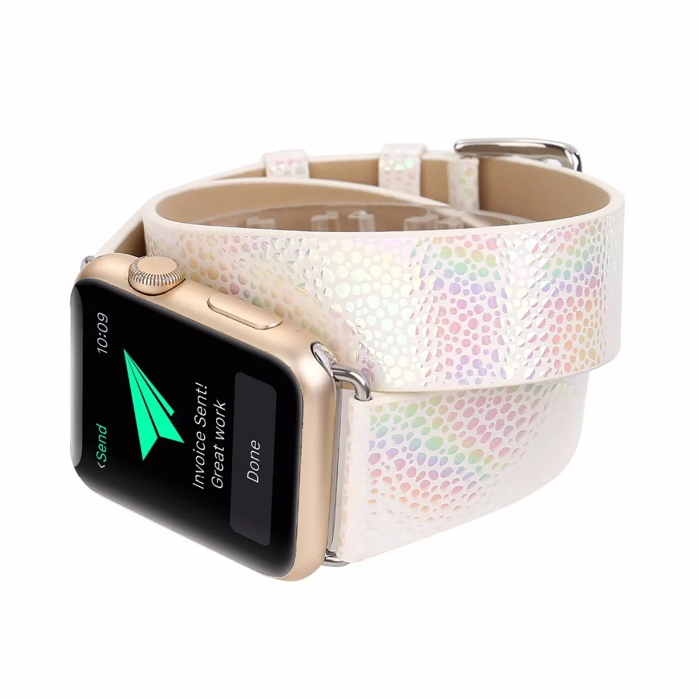 Ремешок из натуральной кожи для Apple iWatch Double Tour 38 42 мм|Ремешки часов| |