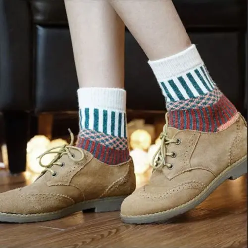 

Hot 5 Pairs Fashion Women Girls Winter Socks Christmas Gift Warm Wool Blend Socks