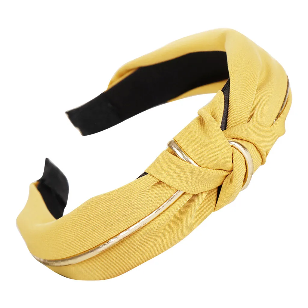 Yellow Хит, модная повязка для волос с бантом, Женская повязка на голову, простая Милая повязка для волос для девушек, высокое качество, W509 - Цвет: Yellow