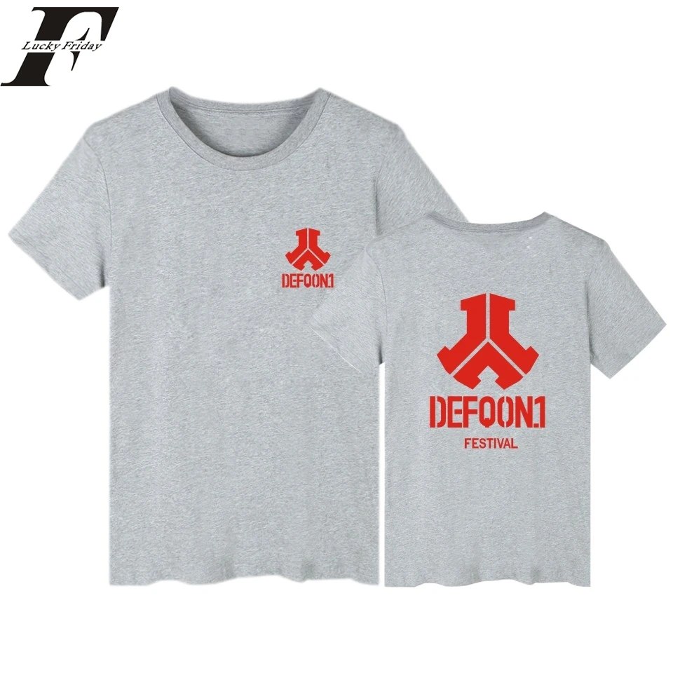 2017 Повседневная белая футболка для фитнеса в стиле хип хоп Defqon 1 мужские и женские