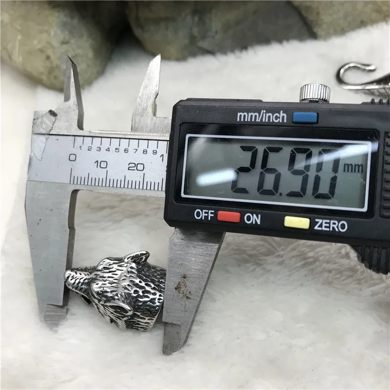 12*6 мм отверстие 316l нержавеющая сталь Ретро Волчья Голова DIY ремесла