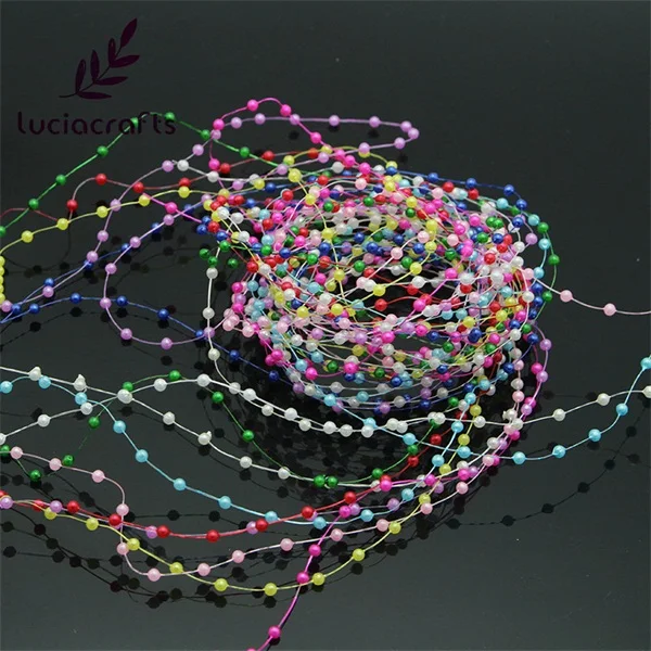 Lucia crafts 1,2 м пластиковые искусственные жемчужные бусины, цепочка, гирлянда, цветы, Свадебная вечеринка, украшение для волос, 10 шт. C0503 - Цвет: mixed color