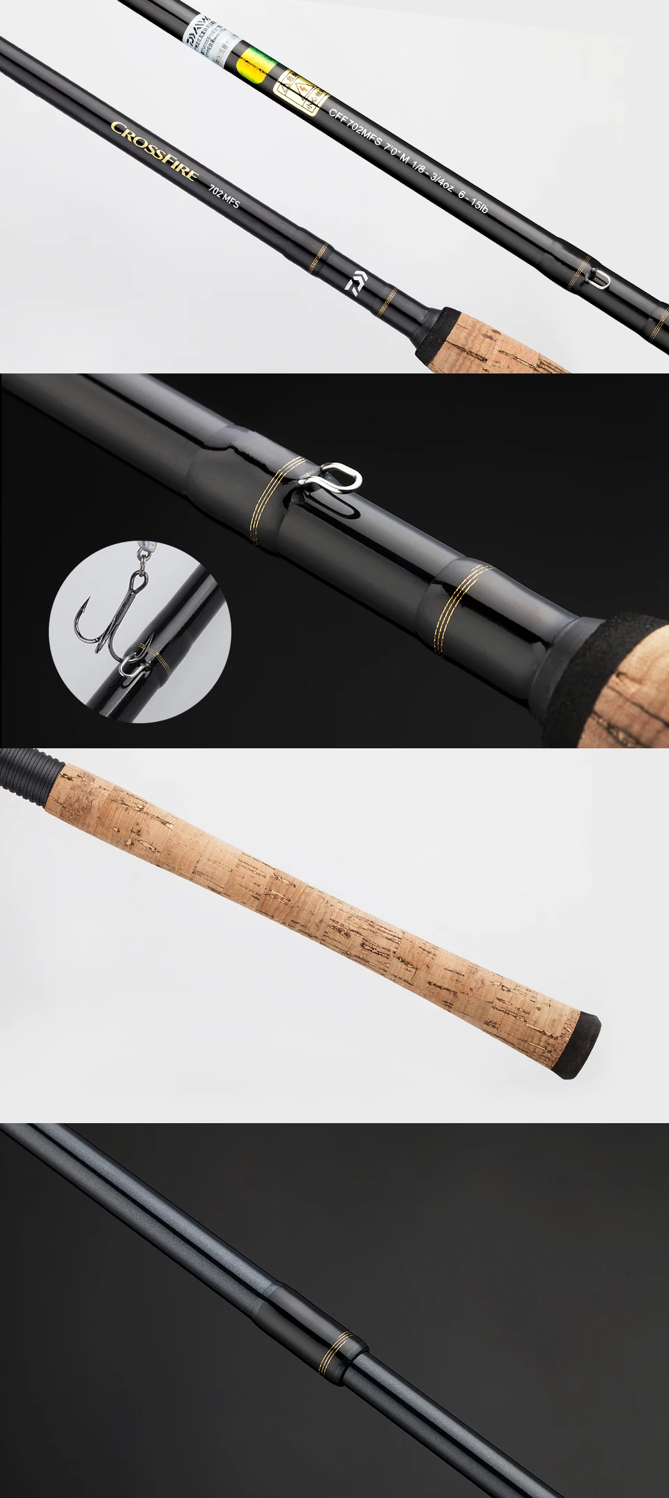 DAIWA CROSSFIRE Спиннинг/углеродная удочка для быстрого действия приманка стержень отвечают требованиям стандартов UL/M/MH Мощность 1,68/1,83/1,98/2,13 м Алюминий оксид руководство