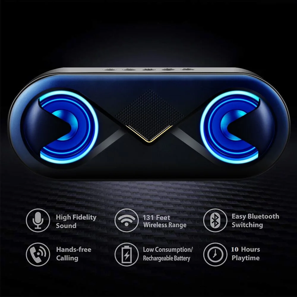 TOPROAD Портативный HIFI Bluetooth динамик Беспроводная колонка стерео бас s с