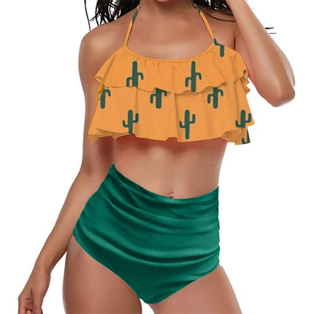 Бикини сексуальный купальник для женщин высокая талия бикини 2019 Ретро стиль