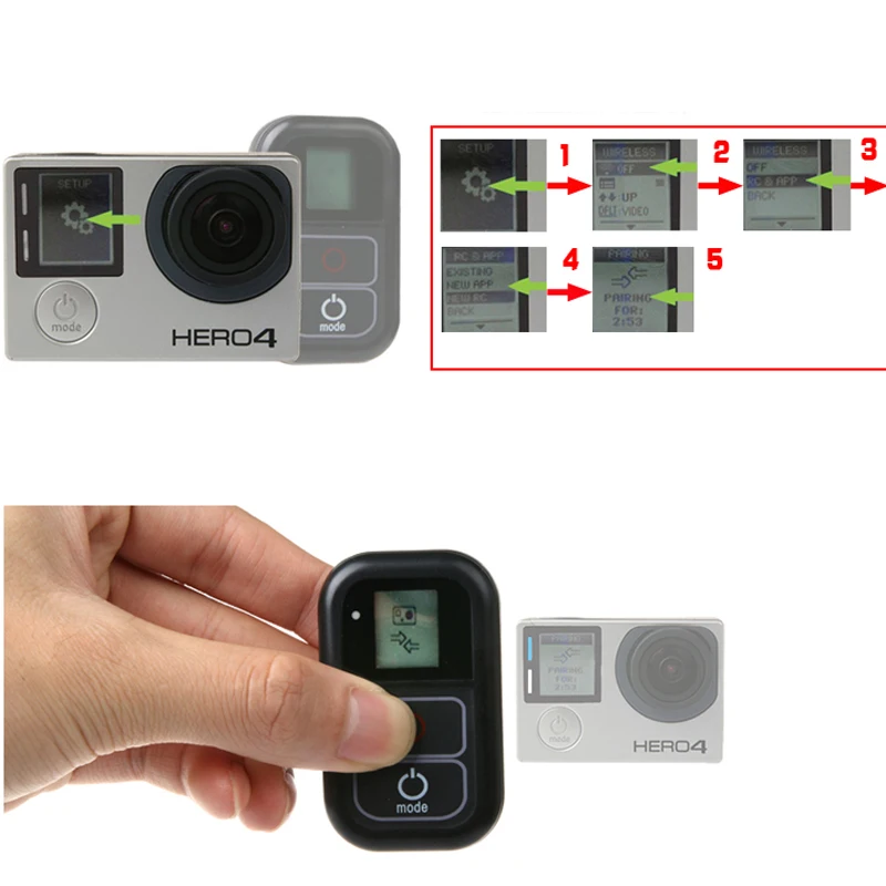 Водонепроницаемый WIFI Пульт дистанционного управления для Gopro Hero 7/6/5/4/3 + экшн